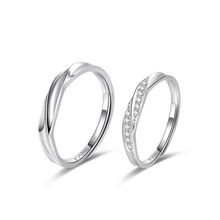 FANCI FANCI 925 Sterling Silver Ring Pair Unisex
