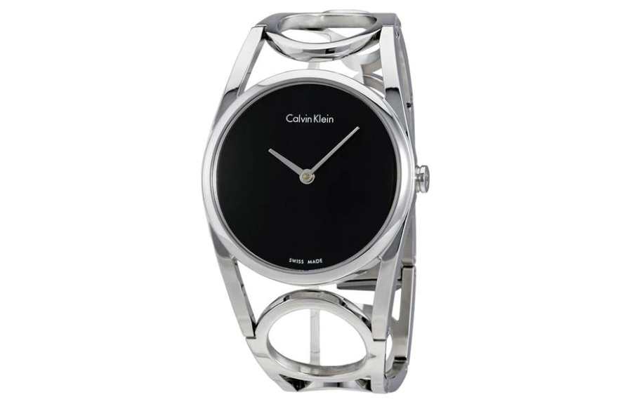 Calvin Klein CK/Calvin Klein Women's Ladies Wrist Watches Quartz Movement Stainless Steel Strap 32mm Black Dial Women's Watch