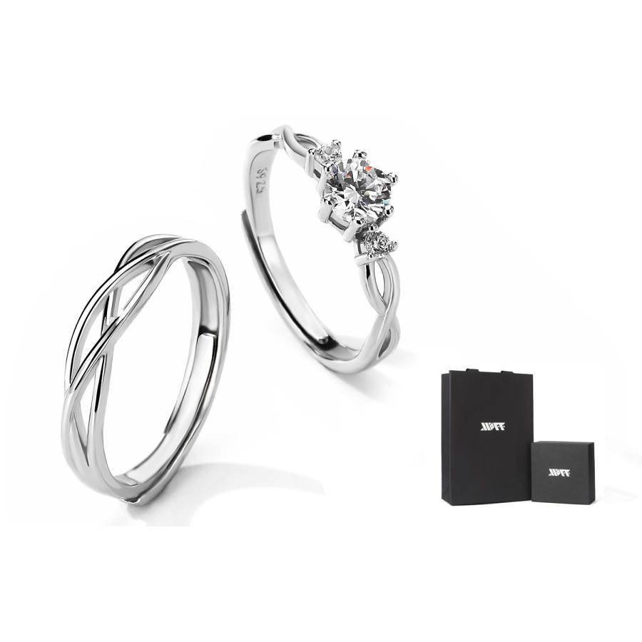 XXOFF 925 Sterling Silver Rings Unisex Silver White