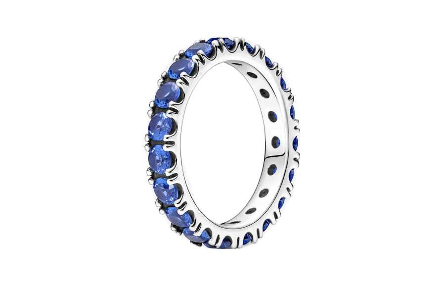 Pandora 925 Sterling Silver Rings Women's Blue