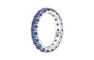 Pandora 925 Sterling Silver Rings Women's Blue