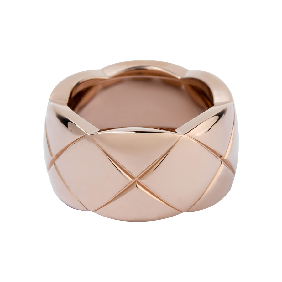 CHANEL 18K Gold Rings Unisex Beige Gold