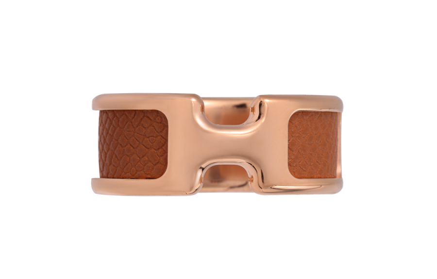 HERMES Metal Rings Women's Brown/Rose Gold