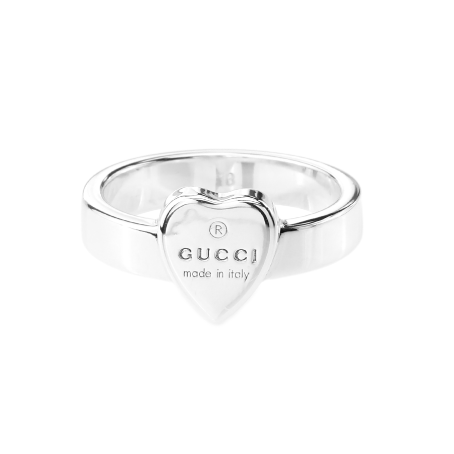 GUCCI GUCCI Sterling Silver Trademark Heart Ring