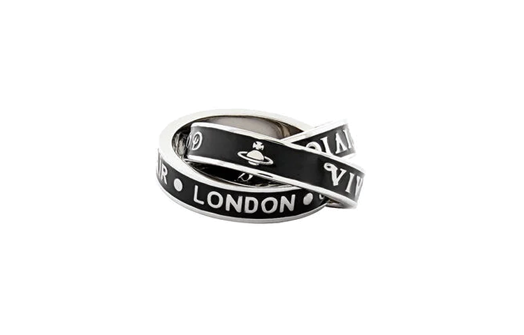 Vivienne Westwood 925 Sterling Silver Rings Unisex Black