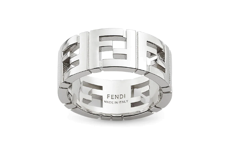 FENDI FENDI Palladium Plated Rings Unisex Silver