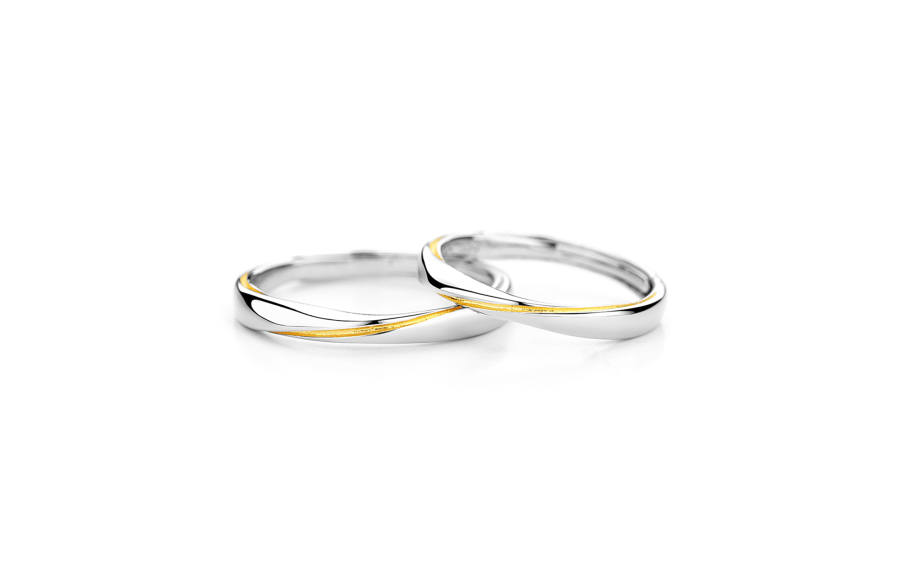 HOLLY RYAN 999 Fine Silver Adjustable Opening Couple Rings Unisex