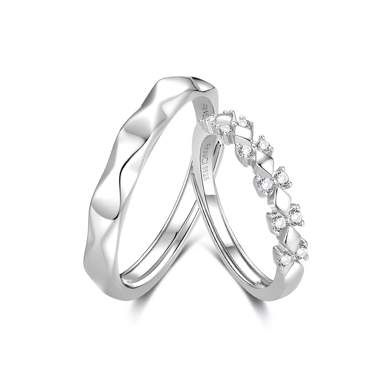 FANCI FANCI 925 Sterling Silver Ring Pair Unisex