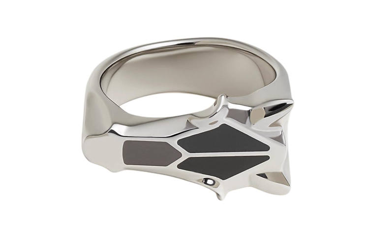 HERMES Lacquer Art, Metal, Stainless Steel Rings Men's Silver