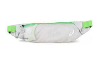 Asics Polyester Fanny Pack Medium Size Unisex Light Gray & Green