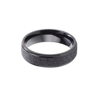 FOREVER MELODY Titanium Steel Rings Men's Black