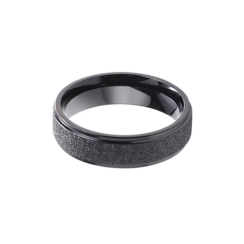 FOREVER MELODY Titanium Steel Rings Men's Black