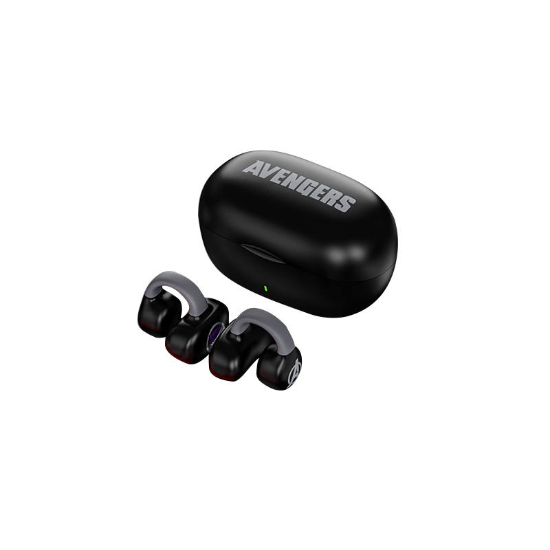 Disney QS 32 The Avengers Marvel Collaboration, Men's Sports Clip on Earrings Ear Clip Passive Noise Cancellation