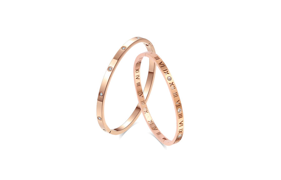 MISS TOOYA Titanium Steel Bangles Women's Rose Gold