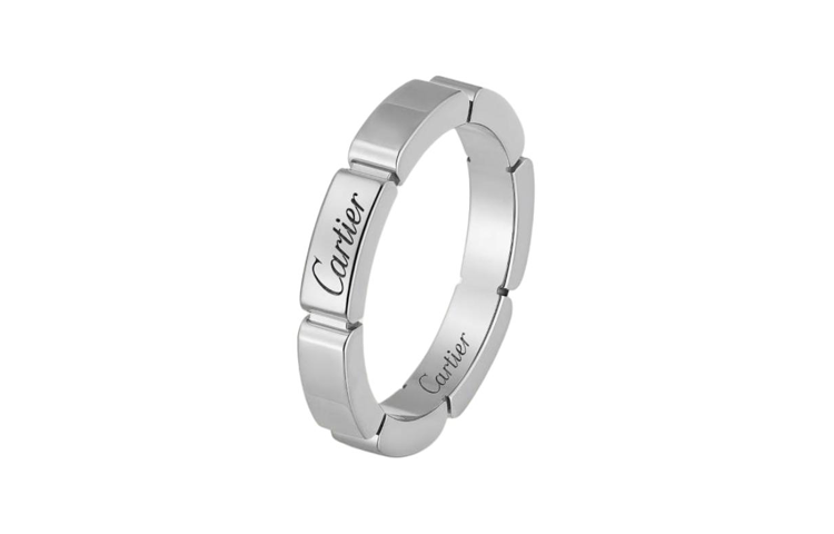 CARTIER Maillon Panthere Collection 18K Gold Rings Unisex White Gold