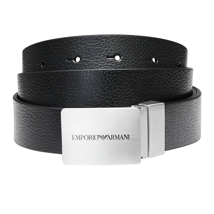 EMPORIO ARMANI Logo Buckled Reversible Belt
