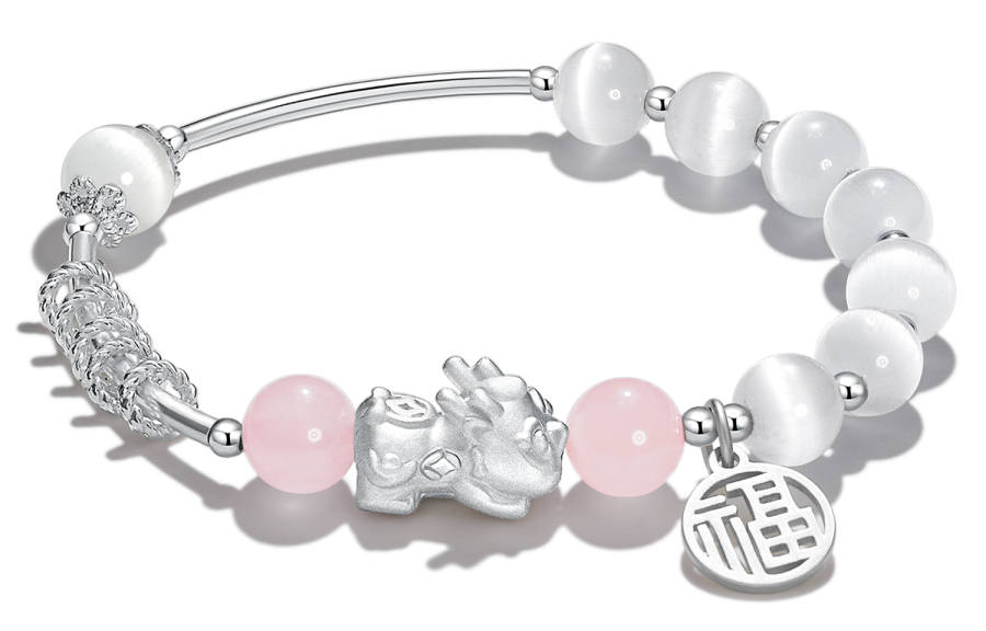 LEONAJ LEONAJ Pink Crystal Beaded Bracelets Unisex