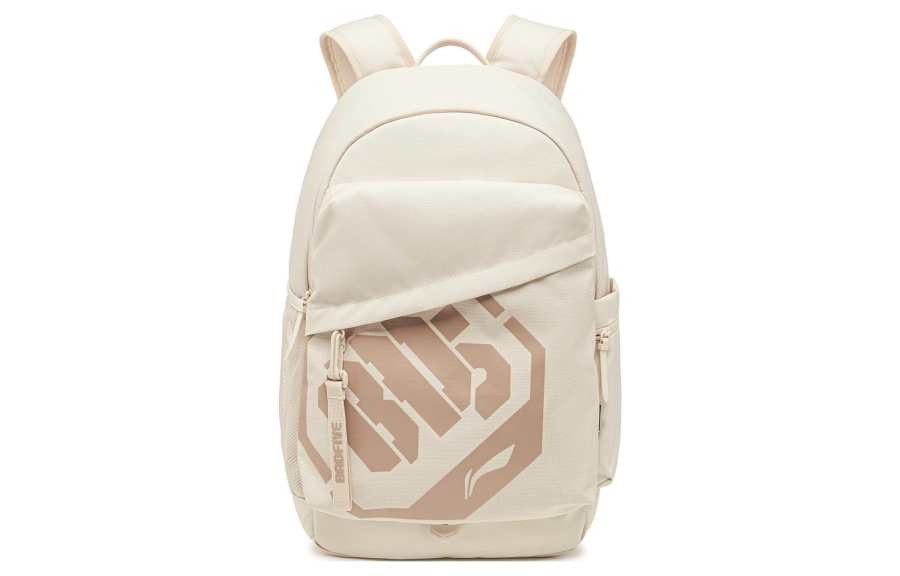 Li-Ning Li Ning Badfive Polyester Sports Backpack Unisex Sand Gravel Gray