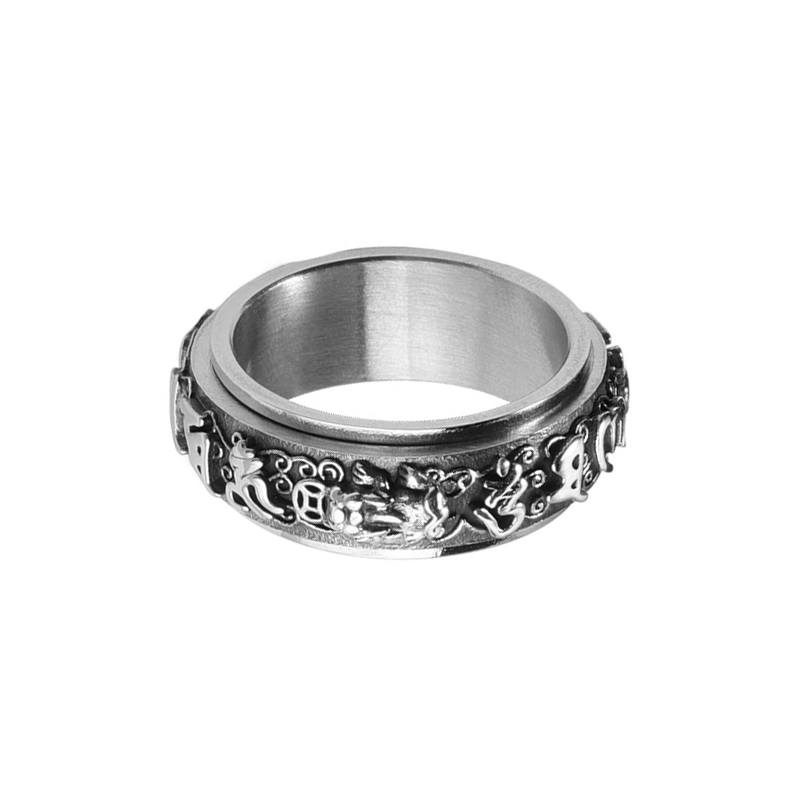 Kelanxi Kelanxi Titanium Steel Rings Men's Silver