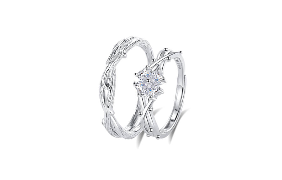 Muyan S999 Fine Silver Entwined Rings Unisex