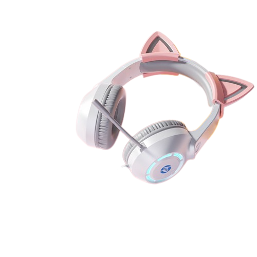 HP HUIPU 8013 Cat Ears Wired Gaming Esports Dedicated Portable Laptop Over-ear Active Noise Cancellation Headphones