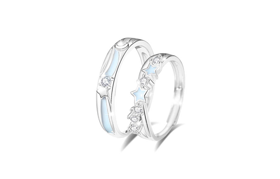 Muyan Muyan S925 Silver Starlight Legend Couple Ring Unisex