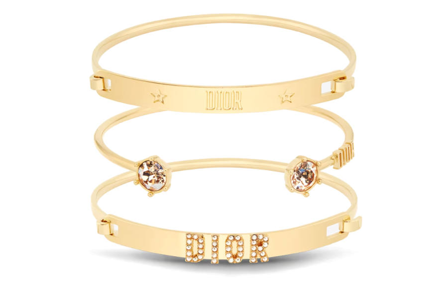 DIOR DIOR Metal, Crystal Bangles Women's Gold