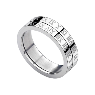 Kelanxi Titanium Steel Rings Unisex Silver