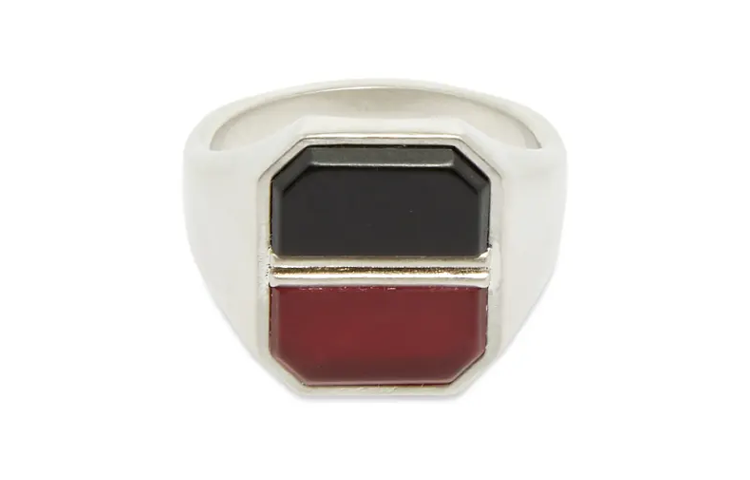 Maison Margiela Brass Resin Rings Men's Silver