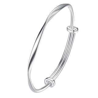WINY Copper Bangle, Silver Bracelet, Thin Bangle Women's Silver