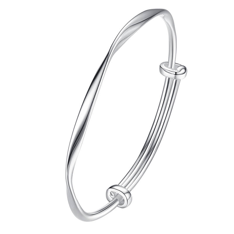 WINY WINY Copper Bangle, Silver Bracelet, Thin Bangle Women's Silver
