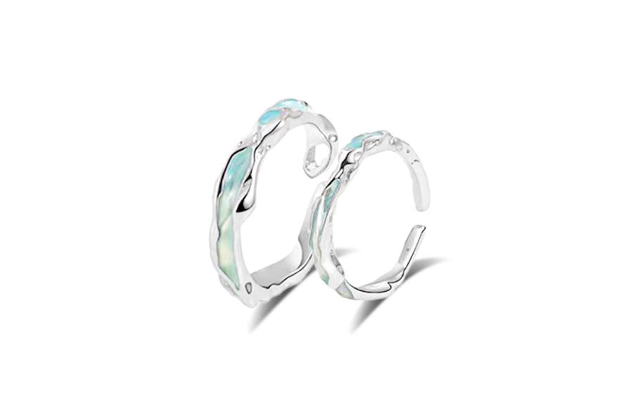 Muyan S999 Fine Silver Ripples Ring Unisex Silver
