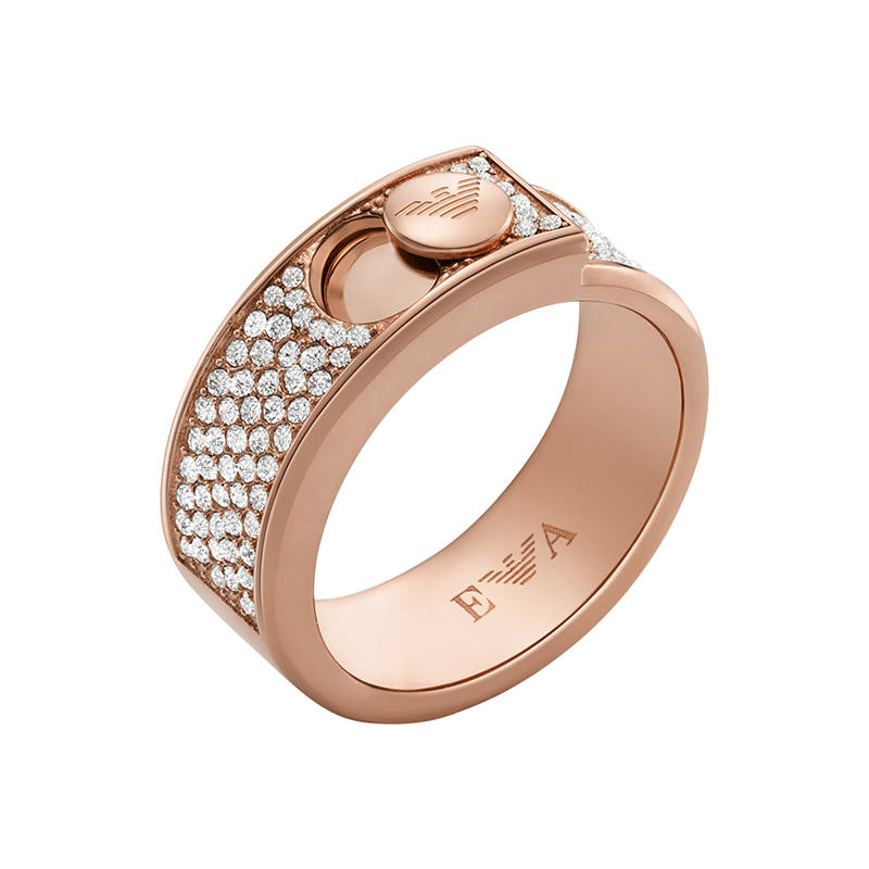 EMPORIO ARMANI Stainless Steel Rings Women's Rose Gold