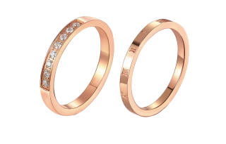ZEGL Synthetic Cubic Zirconia Rings Women's Rose Gold