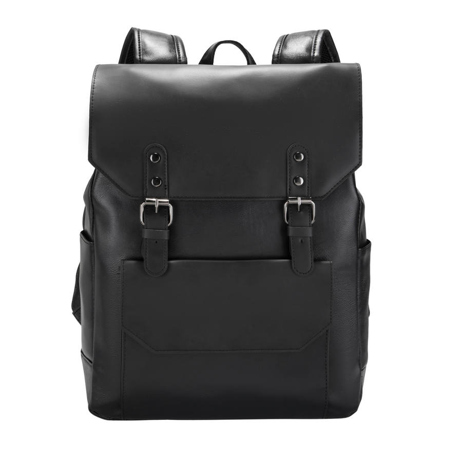 Slazenger Soft Leather Travel Backpack Regular Unisex Black/Coffee/Earth Yellow