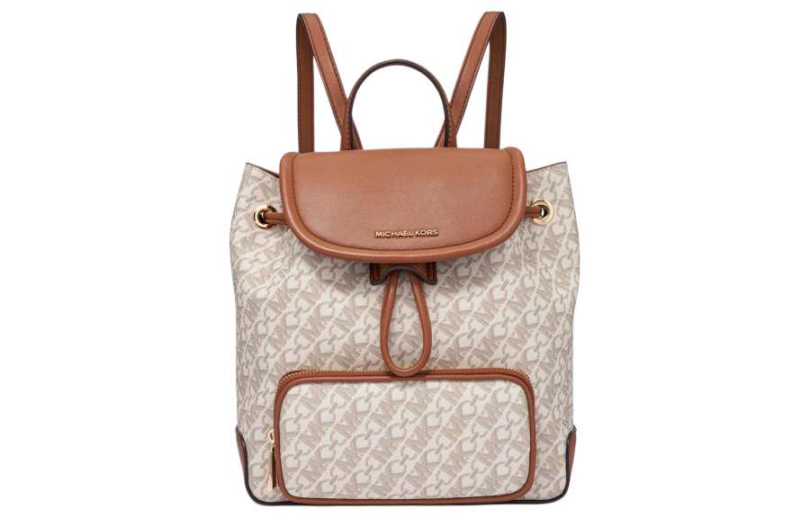 MICHAEL KORS Artificial Leather Backpack Small Women's Vanilla White & Acorn Brown