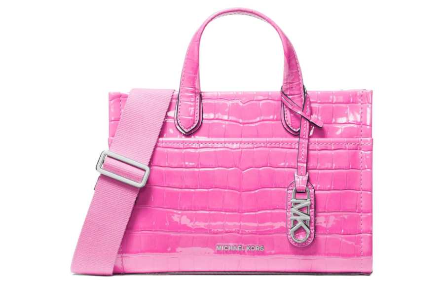 MICHAEL KORS Gigi Cow Leather With Artificial Leather Shoulder Bag, Crossbody Bag, Handbag Small Women's Magenta