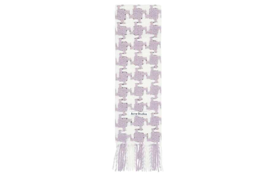 Acne Studios Houndstooth Fringed Scarf