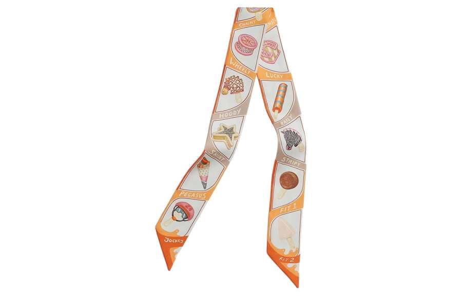 HERMES HERMES Silk Scarves Women's Orange