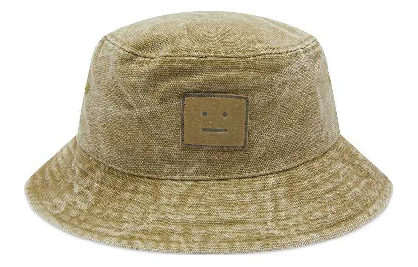Acne Studios Acne Studios Organic Cotton, Leather, Recycled Polyester Bucket Hats Men's Green