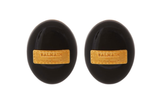 BALMAIN Brass, Enamel Earrings Women's Black