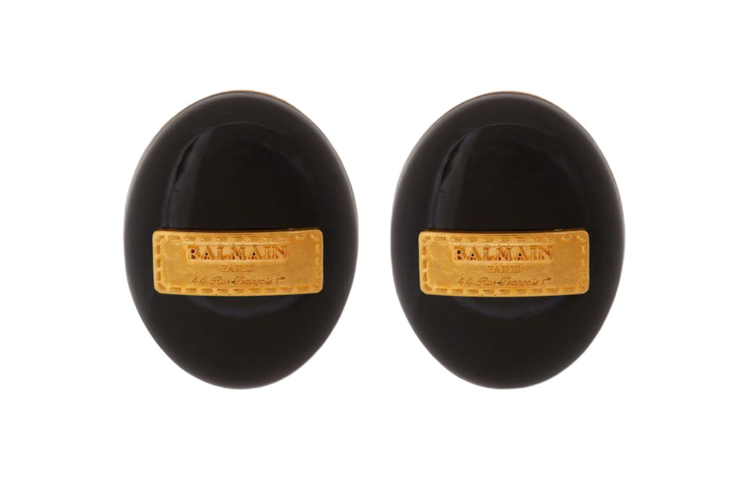 BALMAIN Brass, Enamel Earrings Women's Black