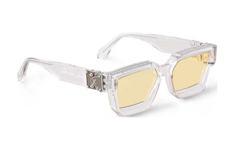 LOUIS VUITTON MILLIONAIRES Acetate Irregular Shape Sunglasses Men's Transparent