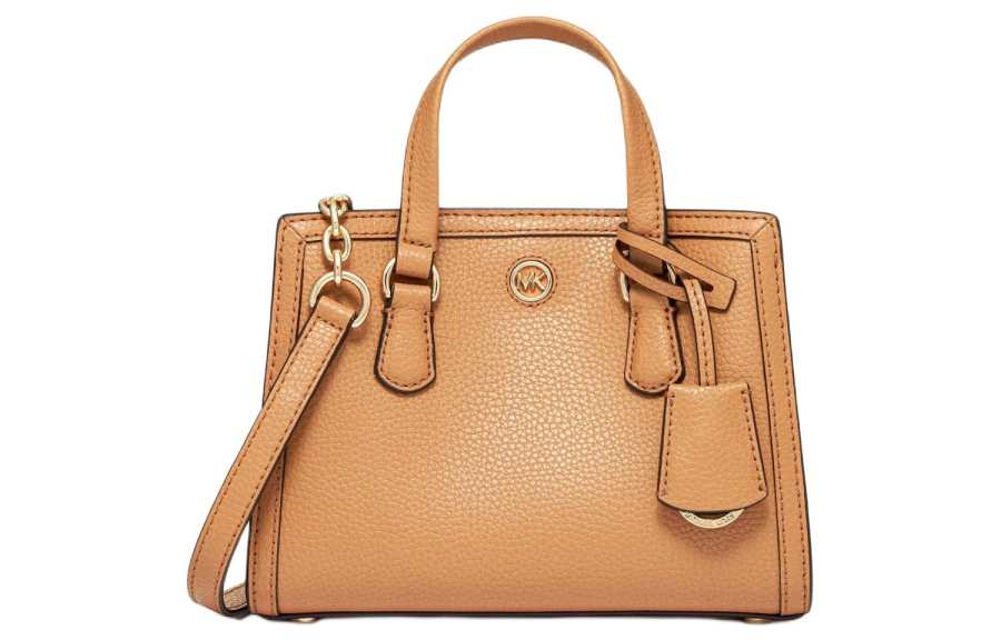 MICHAEL KORS Chantal Leather Handbag, Shoulder Bag, Crossbody Bag Mini Women's Peanut