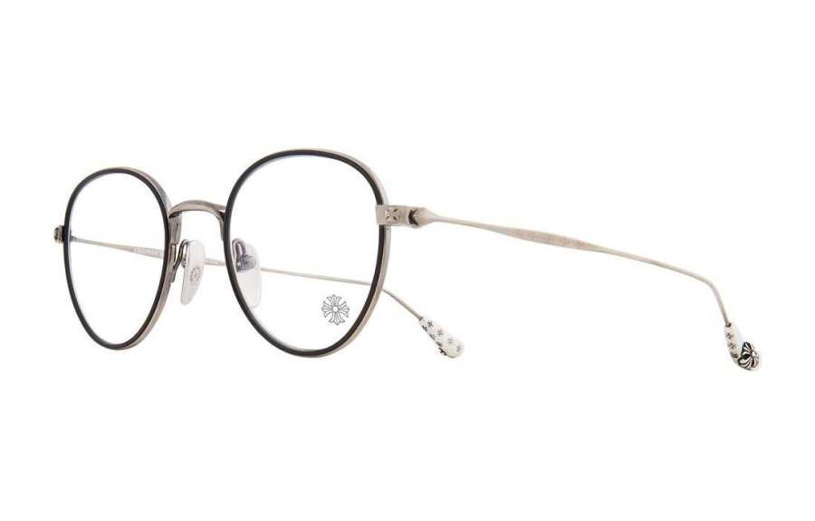 Chrome Hearts Chrome Hearts Titanium Alloy Oval Eyeglass Frames Unisex Silver