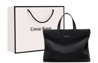 CinvaiKrose XINWAYI·KELUOSI Fabric Business Handbag, Briefcase, Laptop Bag Medium Men's Black