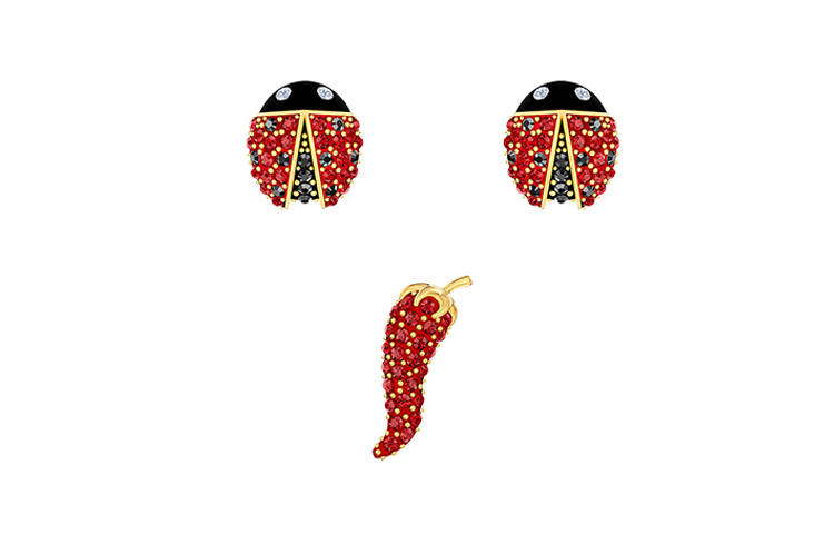 Swarovski LISABEL Gold Plated Stud Earrings Women's Gold Plated