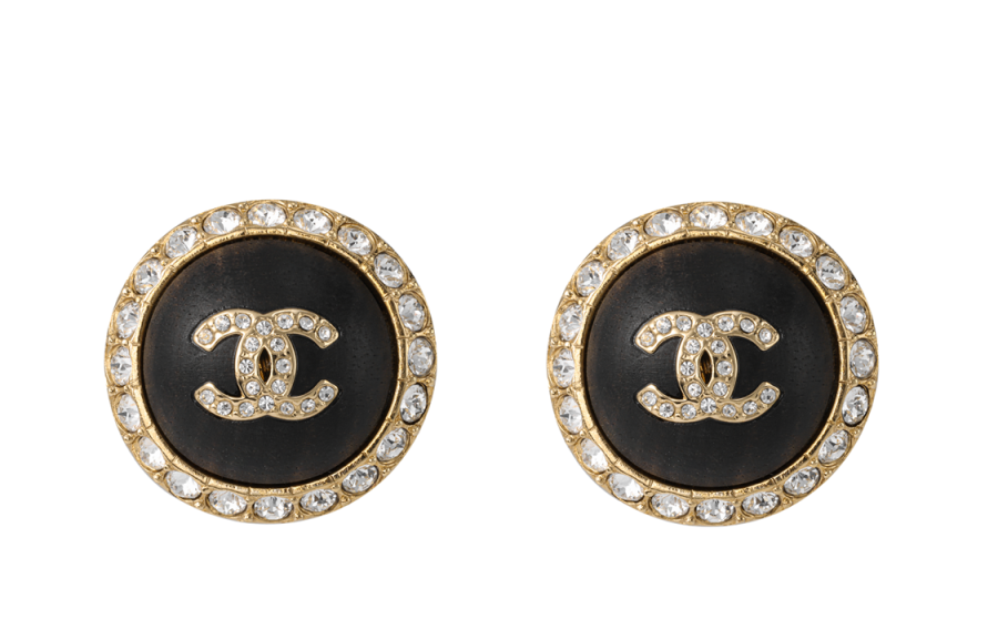 CHANEL CHANEL Metal Stud Earrings Women's Black