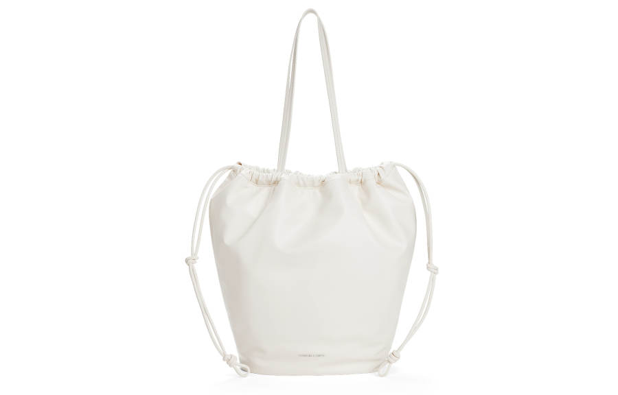 CHARLES&KEITH Synthetic Leather Shoulder Bag Large Women's Cream Milk White/Chocolate