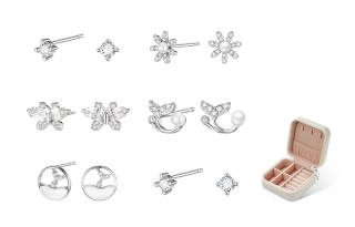 DAISY BEAUTY S925 Silver Needle Stud Earrings Women's